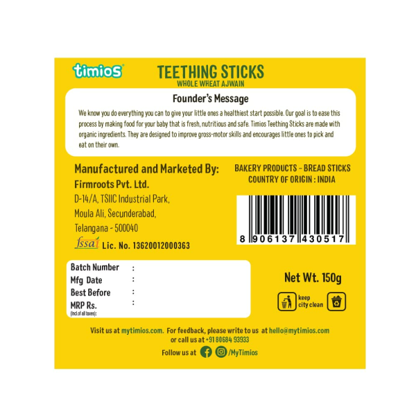 Timios Whole Wheat Ajwain Teething sticks Online now