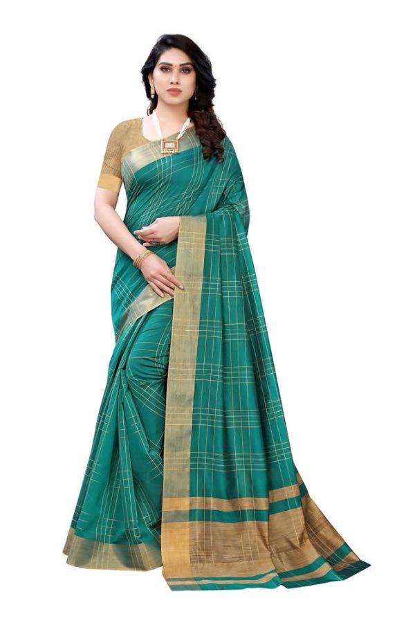 Vamika Green Cotton Silk Weaving Saree (Anaya Green) Online