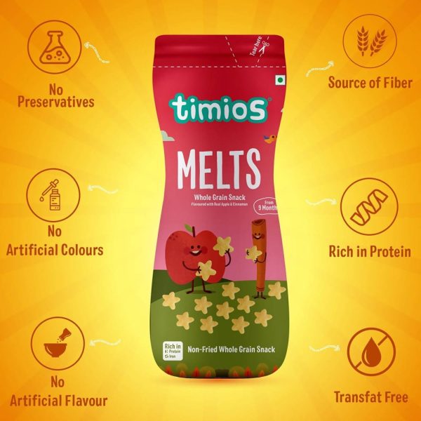 Timios Melts Apple And Cinnamon Finger Food For Babies Online now