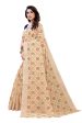 Vamika Cream Linen Jari Border Saree (CHARVI CREAM) Discount