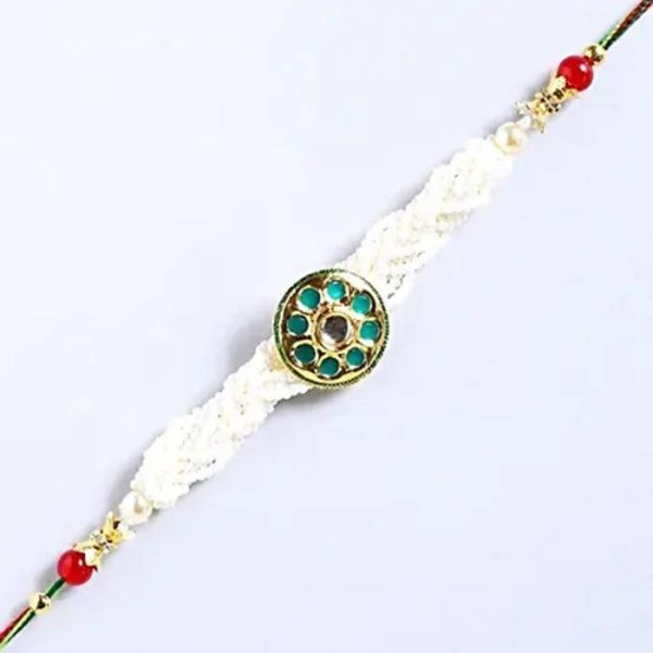 Traditional Kundan Rakhi With Wallet And Kitkat Online Hot Sale