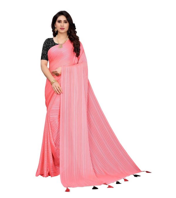 Vamika Pink Georgette Seqence Saree (Riva Pink) Online now