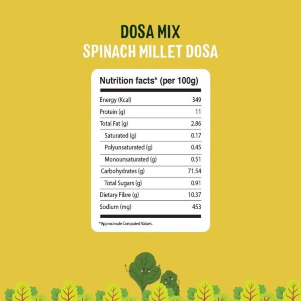 Timios Organic Millet Spinach Dosa Mix Supply