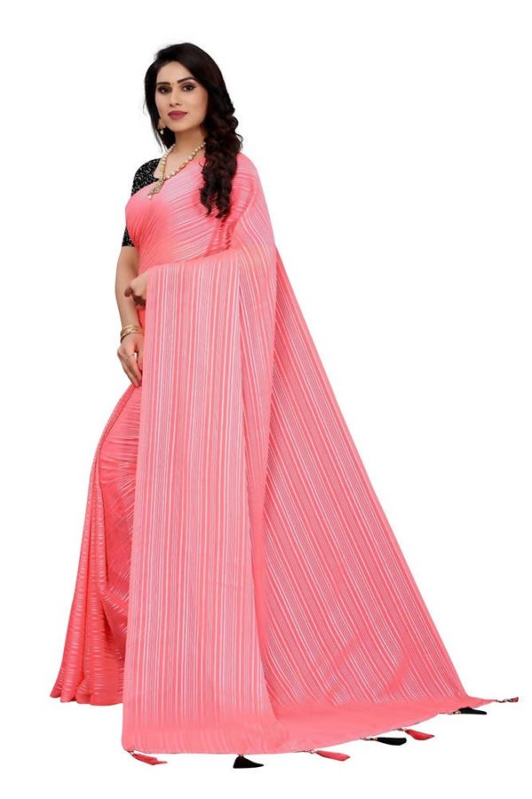 Vamika Pink Georgette Seqence Saree (Riva Pink) Online now