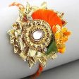 Zardosi Flower Design Rakhi & Fruit N Nut Chocolates Discount