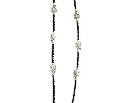 Mominos Fashion Kamal Johar Oxidised Elephant Design Silver Black Anklets Hot on Sale