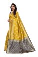 Vamika Banarasi Jacquard Weaving Yellow Saree (Dangal Yellow) Online