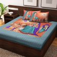 Vamika Printed Cotton Veena Firozi Green Bedsheet With Pillow Covers (PM Veena Firozi) Discount