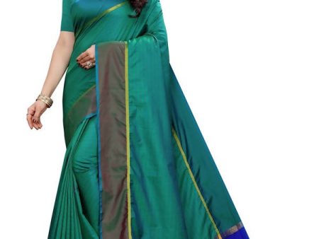 Vamika Green Cotton Silk Weaving Saree (Binita Green) Supply