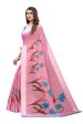 Vamika Pink Linen Satin Patta Saree (VANI PINK) Cheap