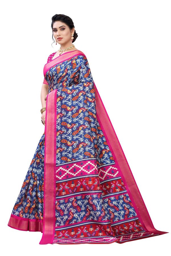 Vamika Blue Linen Jari Border Saree (JANKI Blue) Fashion