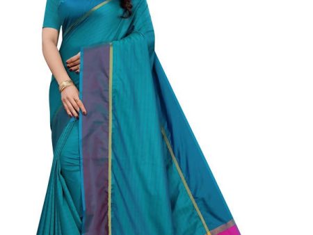 Vamika Rama Green Cotton Silk Weaving Saree (Binita Rama) For Cheap