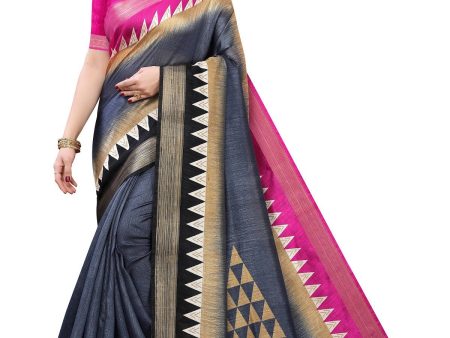 Vamika Grey Linen Jari Border Saree (GUNJAN GREY) on Sale