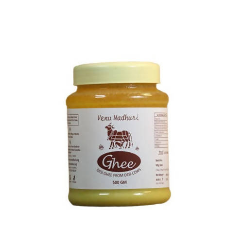 Venu Madhuri Desi Cow Ghee Bottle | Indian Hallikar Cow Ghee, Pure A2 Ghee, Natural & Healthy, Non-GMO | Bilona Method | Traditional Curd-Churned Online