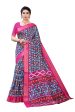 Vamika Blue Linen Jari Border Saree (JANKI Blue) Fashion