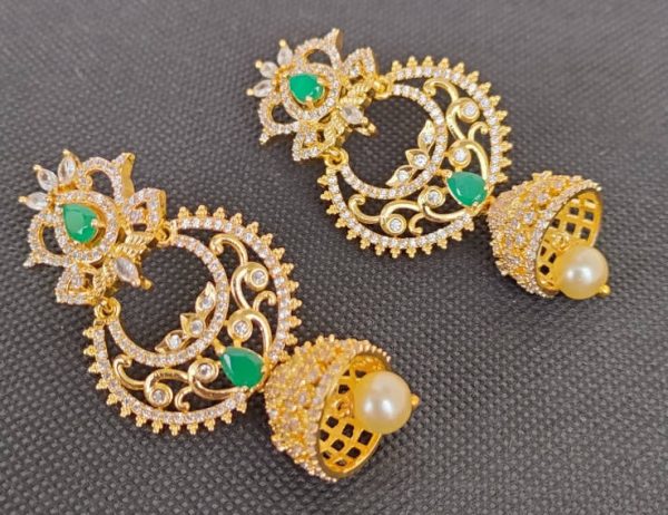 AD Emeralds Designer Jhumkas Hot on Sale