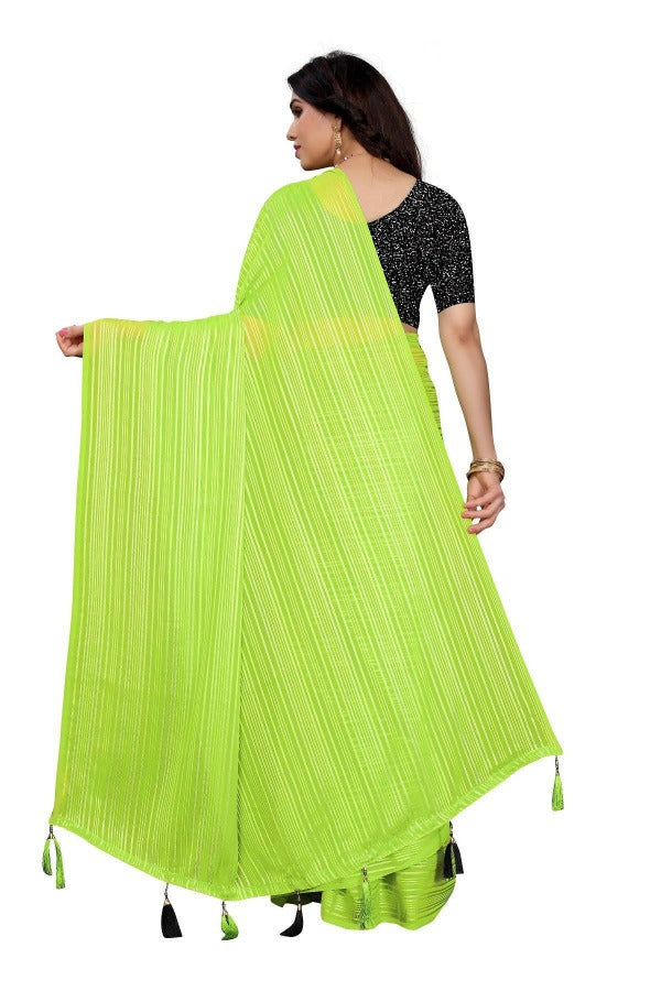 Vamika Green Georgette Seqence Saree (Riva Green) Sale