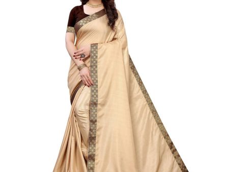 Vamika Cream Dola Silk Border Saree (Kirti Cream) Fashion