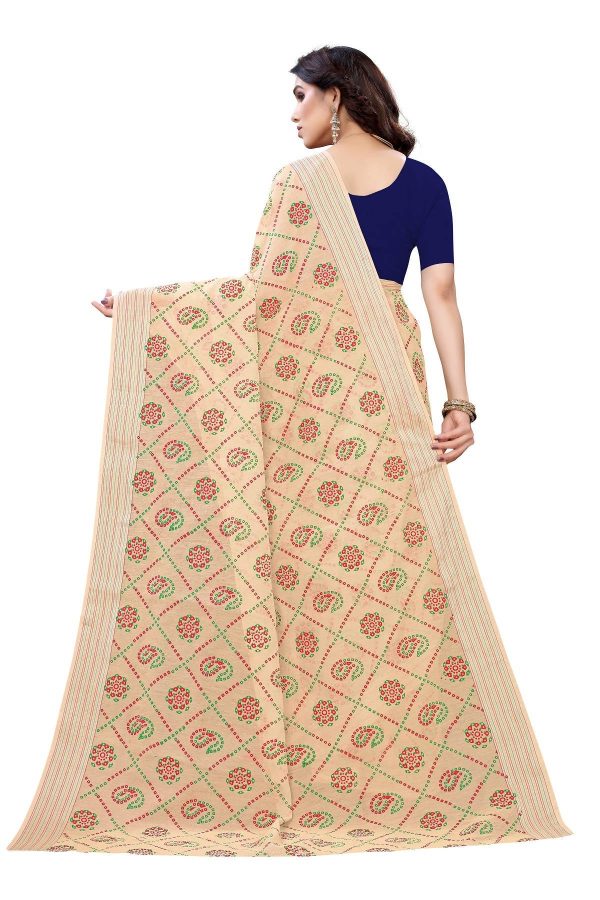 Vamika Cream Linen Jari Border Saree (CHARVI CREAM) Discount