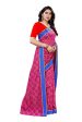 Vamika Pink Linen Foil Print Saree (YOGI PINK) For Sale