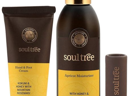 Soultree Hand And Foot Cream, Viola And Kokum Butter Lip Balm & Apricot Moisturiser Set Discount