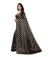 Vamika Black Rangoli Silk Foil Print Saree (Danish Black) on Sale