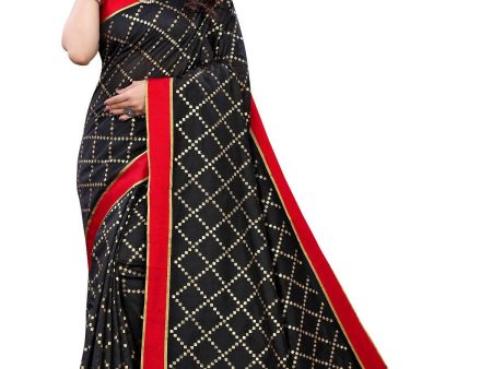 Vamika Black Linen Foil Print Saree (YOGI BLACK) Online now