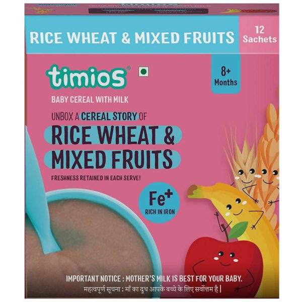 Timios Organic Rice Wheat Mixed Fruit Baby Cereal For Sale