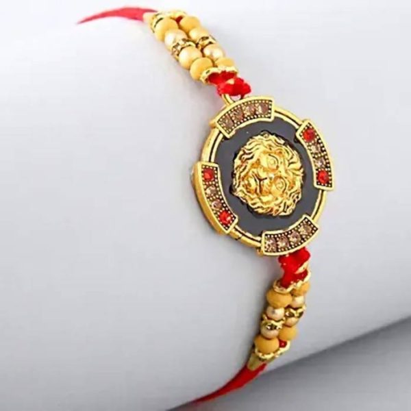 Traditional Lion Face Rakhi & 2 Dairy Milk Silk For Sale