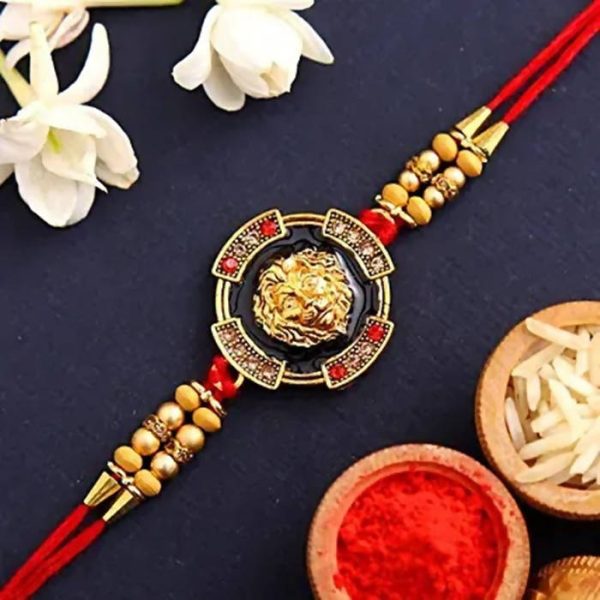 Traditional Lion Face Rakhi & Healthy Almonds Online