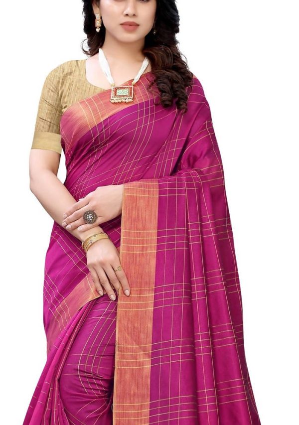 Vamika Pink Cotton Silk Weaving Saree (Anaya Pink) Online Sale