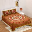 Vamika Printed Circleambi Brown Cotton Bedsheet With Pillow Covers (PM Circleambi Brown) Online Sale