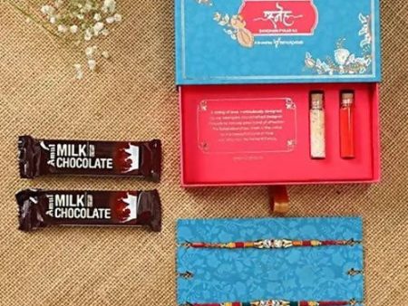 American Diamond Rakhi Set & Amul Milk Chocolates Online