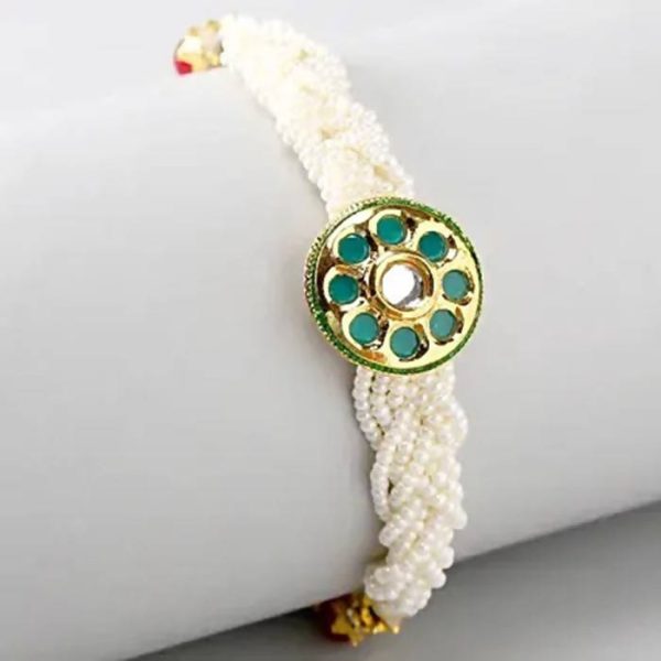 Traditional Kundan Rakhi With Wallet And Kitkat Online Hot Sale