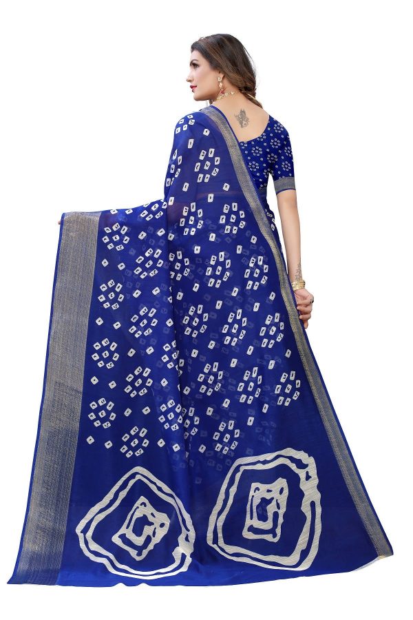 Vamika Beautiful Blue Linen Jari Border Saree (RADHIKA BLUE) Online Sale