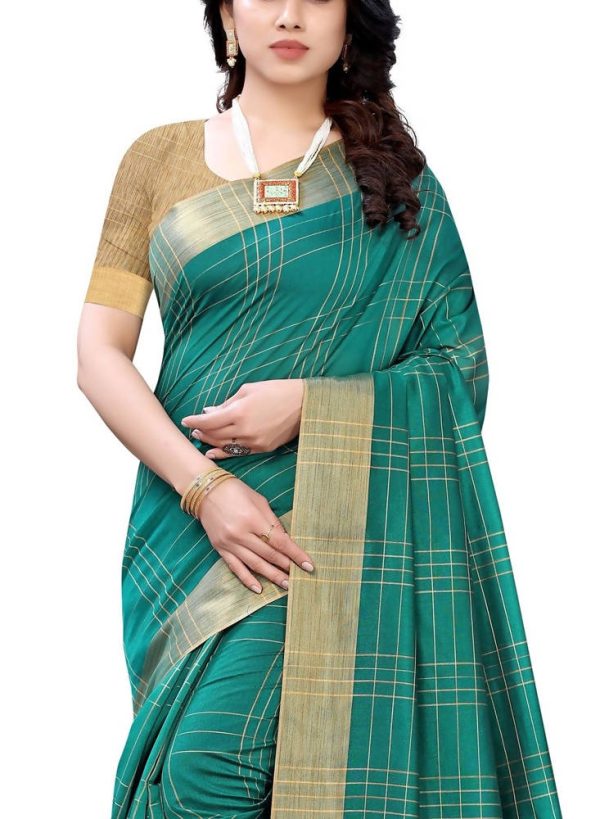 Vamika Green Cotton Silk Weaving Saree (Anaya Green) Online