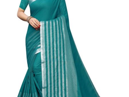 Vamika Rama Green Cotton Silk Weaving Saree (Twitter Rama) Fashion