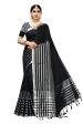 Vamika Black Cotton Silk Weaving Saree (Twitter Black) Online Hot Sale