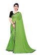 Vamika Green Malai Silk Printed Saree (Zigzag Green) Fashion