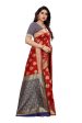 Vamika Banarasi Jacquard Weaving Red Saree (Dangal Red) Online now