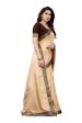 Vamika Cream Dola Silk Border Saree (Kirti Cream) Fashion