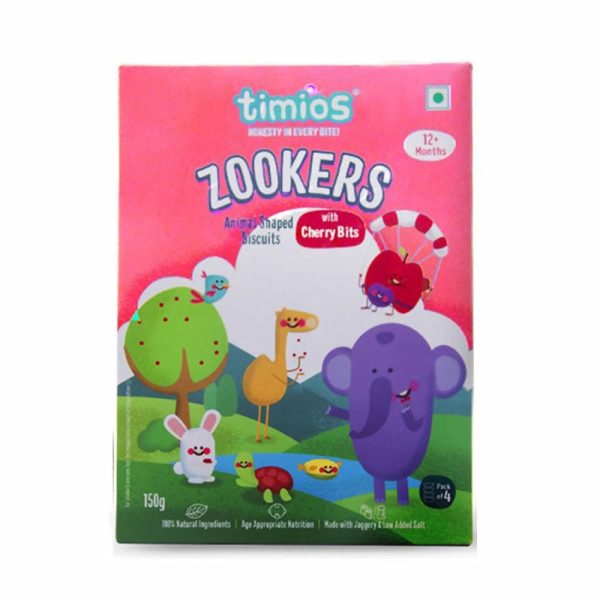 Timios Zookers Cherry Bits Animal Shaped Biscuits For Toddlers Online now