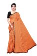 Vamika Orange Malai Silk Printed Saree (Zigzag Orange) Supply