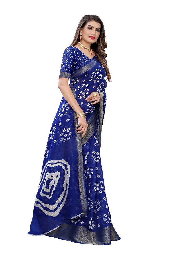 Vamika Beautiful Blue Linen Jari Border Saree (RADHIKA BLUE) Online Sale