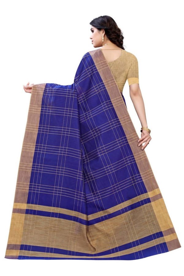 Vamika Navy Cotton Silk Weaving Saree (Anaya Navy Blue) Hot on Sale