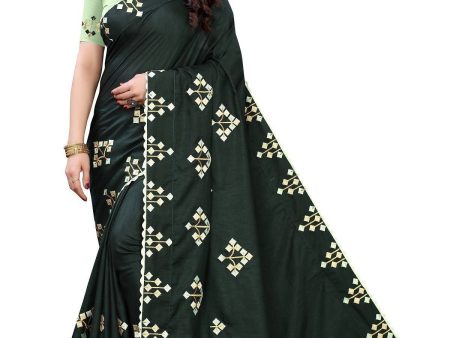 Vamika Green Dola Silk Embroidery Saree (JENY GREEN) Cheap