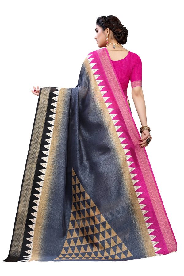 Vamika Grey Linen Jari Border Saree (GUNJAN GREY) on Sale