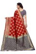 Vamika Banarasi Jacquard Weaving Red Saree (Dangal Red) Online now