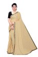 Vamika Cream Malai Silk Printed Saree (Zigzag Chiku) For Discount