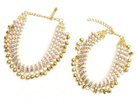 Mominos Fashion Kamal Johar Gold-Plated Pearls Anklets Sale